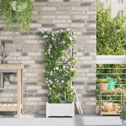Jardinières de jardin 1 pc Blanc 40 x 40 x 126 cm Plastique 