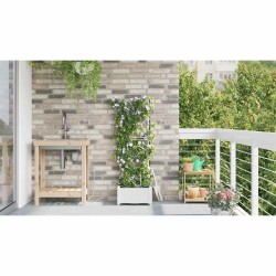Jardinières de jardin 1 pc Blanc 40 x 40 x 126 cm Plastique 