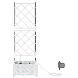 Jardinières de jardin 1 pc Blanc 40 x 40 x 126 cm Plastique 