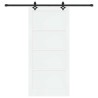 Porte coulissante avec quincaillerie blanche 93x202 cm en bois massif de pin 