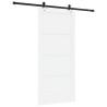 Porte coulissante avec quincaillerie blanche 93x202 cm en bois massif de pin 