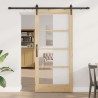 Porte Coulissante avec Matériel Set 93x202 cm Bois Massif Pin 