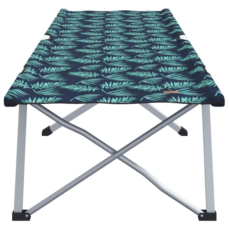 Lit de camping pliable avec sac de transport et motif de feuilles en tissu Oxford 600D 