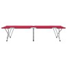 Lit de camping pliant avec sac de transport Rouge en tissu Oxford 600D. 