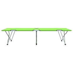 Lit de camping pliant avec sac de transport, en tissu Oxford 600D, vert foncé. 