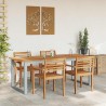 Table de salle à manger extérieure Grise 200x90x75 cm Acier et Bois Massif Acacia 