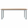 Table de salle à manger extérieure Grise 200x90x75 cm Acier et Bois Massif Acacia 