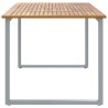 Table de salle à manger extérieure Grise 200x90x75 cm Acier et Bois Massif Acacia 
