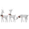 Famille de rennes de Noël 270x7x90cm Argenté Blanc froid Maille 