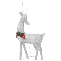 Famille de rennes de Noël 270x7x90cm Argenté Blanc froid Maille 