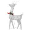 Famille de rennes de Noël 270x7x90cm Argenté Blanc froid Maille 