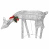 Famille de rennes de Noël 270x7x90cm Argenté Blanc froid Maille 