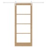 Porte Coulissante avec Ensemble de Matériel 86x211 cm Bois Massif Pin 
