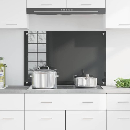 Dosseret de cuisine Gris foncé 90x60x0,6 cm en verre trempé 