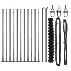 Jeu de Poteaux de Clôture Argent 25 x 1,6 m Acier galvanisé 