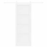 Porte Coulissante avec Set de Matériel Blanc 73.5x198.5 cm Bois Massif Pin 
