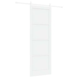 Porte Coulissante avec Ensemble de Quincaillerie Blanche 83x232 cm Bois Massif Pin 
