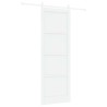 Porte Coulissante avec Ensemble de Quincaillerie Blanche 83x232 cm Bois Massif Pin 