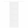 Porte Coulissante avec Ensemble de Quincaillerie Blanche 83x232 cm Bois Massif Pin 