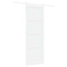 Porte Coulissante avec Ensemble de Quincaillerie Blanche 83x232 cm Bois Massif Pin 