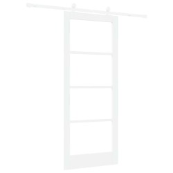 Porte Coulissante avec Ensemble Quincaillerie 'ORKDAL'Bois Massif & Verre Blanc 
