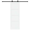 Porte coulissante avec quincaillerie blanche 73,5x211 cm en bois massif de pin 