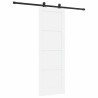 Porte coulissante avec quincaillerie blanche 73,5x211 cm en bois massif de pin 