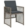 Ensemble de Salle à Manger de Jardin à 5 Pièces avec Coussins Gris Poly Rattan 