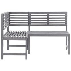 Banc d'angle de jardin Gris 140 cm Bois solide d'acacia 