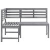 Banc d'angle de jardin Gris 140 cm Bois solide d'acacia 