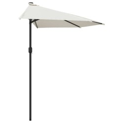 Parasol de balcon avec mât en aluminium Sable 300x155 cm Demi 