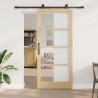 Porte Coulissante avec Quincaillerie 'ORKDAL'en Bois Massif et Verre 