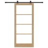 Porte Coulissante avec Quincaillerie 'ORKDAL'en Bois Massif et Verre 