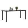 Table de jardin Noir 190x90x74 cm Aluminium et verre 