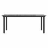 Table de jardin Noir 190x90x74 cm Aluminium et verre 