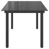 Table de jardin Noir 190x90x74 cm Aluminium et verre 