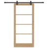 Porte Coulissante avec Ensemble de Quincaillerie 'ORKDAL'Bois Massif & Verre 