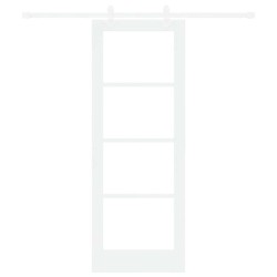 Ensemble de porte coulissante Ensemble de 2 Blanc MDF 