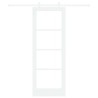 Ensemble de porte coulissante Ensemble de 2 Blanc MDF 