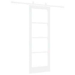 Ensemble de porte coulissante Ensemble de 2 Blanc MDF 
