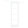 Ensemble de porte coulissante Ensemble de 2 Blanc MDF 