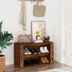 Étagère à chaussures Chêne fumé 75x35x45 cm Bois d'ingénierie 