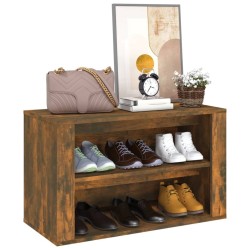 Étagère à chaussures Chêne fumé 75x35x45 cm Bois d'ingénierie 