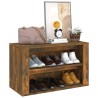 Étagère à chaussures Chêne fumé 75x35x45 cm Bois d'ingénierie 