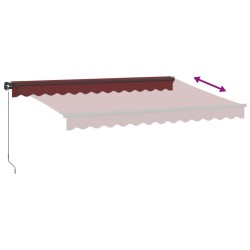Auvent manuel rétractable avec LED bordeaux 350x250 cm 