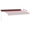 Auvent manuel rétractable avec LED bordeaux 350x250 cm 