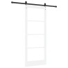 Porte coulissante avec kit de quincaillerie blanche 86x211 cm en bois massif de pin 