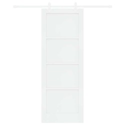 Porte Coulissante avec Quincaillerie Blanche 78x211 cm Bois Massif Pin 