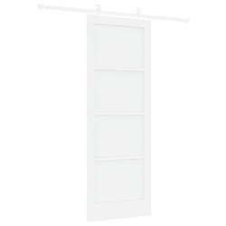 Porte Coulissante avec Quincaillerie Blanche 78x211 cm Bois Massif Pin 