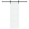 Porte Coulissante avec Kit de Matériel Blanche 73.5x211 cm Bois Massif Pin 